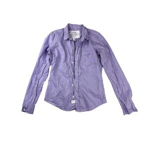 Frank &‎ Eileen XS Womens Button Down Shirt Checkered Blue Casual